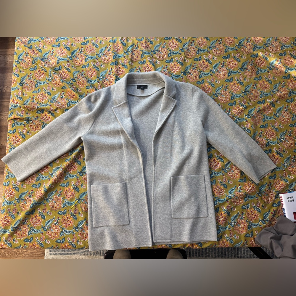 J. Crew Light Gray Knit Cardigan